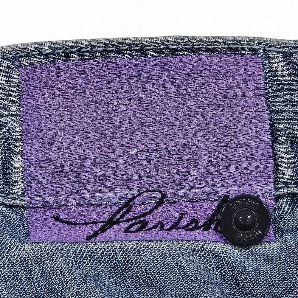 NWT‎ Parish Nation Denim Jeans Mens 40 Lavender Blue Embellished Pockets